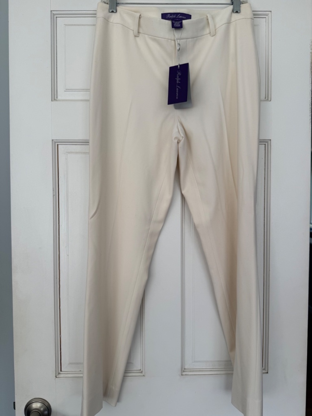 NWT Ralph Lauren Collection Ivory Tailored Tapered Dress Pants | Size 8